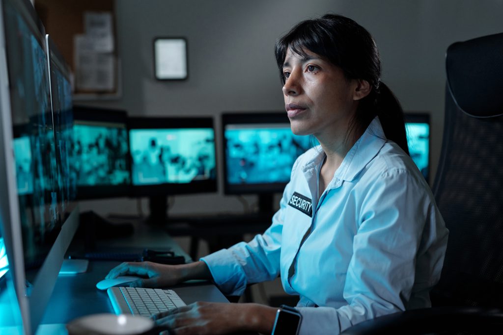 Lady looking at computer